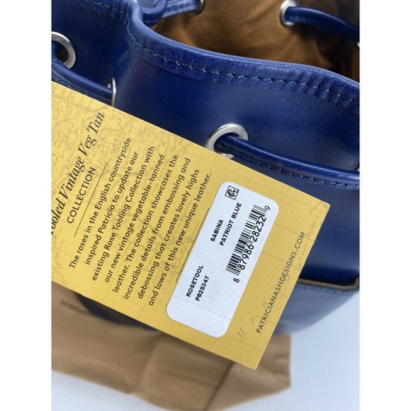 COPY - Patricia Nash Sabina Leather Drawstring Purse Bag & Pouch Patriot Blue  … - Picture 6 of 6